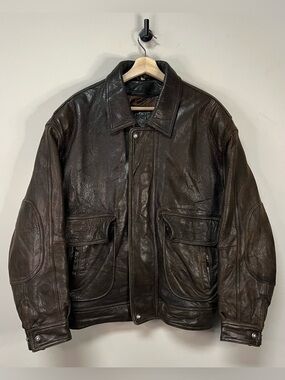 Vintage Brown Leather Bomber Jackey